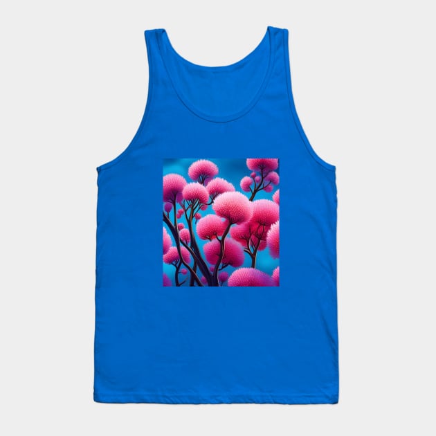 Surreal Red Clover Trees Tank Top by RoxanneG